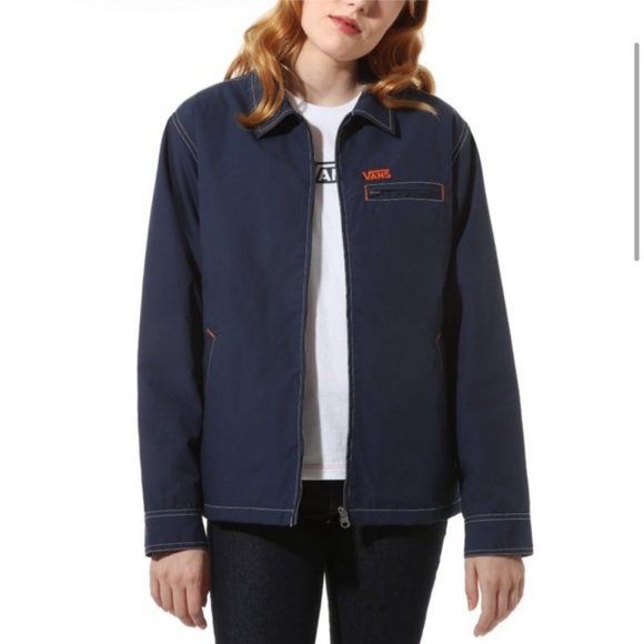 💖MEGA SALE💖VANS Pro Stitched Station Women’s Size Jacket Blue VN0A4CWPLKZ - Picture 2 of 9